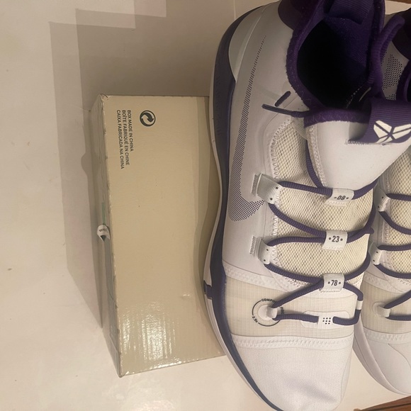 NIKE Kobe AD Exodus TB White Purple LA LAKERS Home Bryant 24 Black MAMBA 8 SZ 15 - Picture 3 of 6